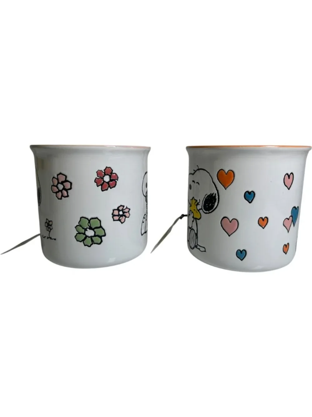 Peanuts Snoopy Woodstock Mug Set Gibson Homewares Hearts Flowers ceramic 21oz